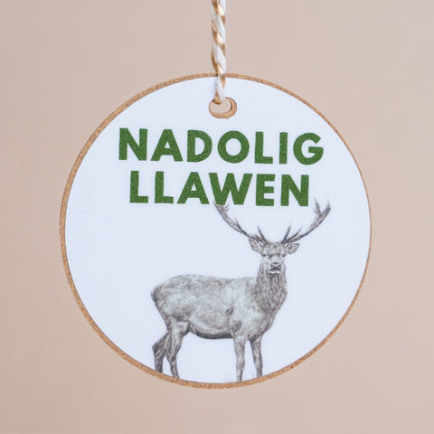 Christmas Gift Decoration - Nadolig Llawen - Stag