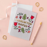 Welsh birthday card 'Penblwydd hapus' flowers