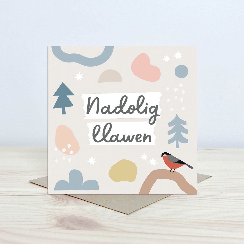 Christmas card 'Nadolig Llawen' Nansi Nudd