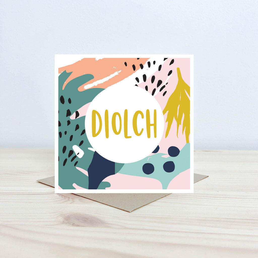 Welsh thank you card 'Diolch' pattern - Nansi Nudd