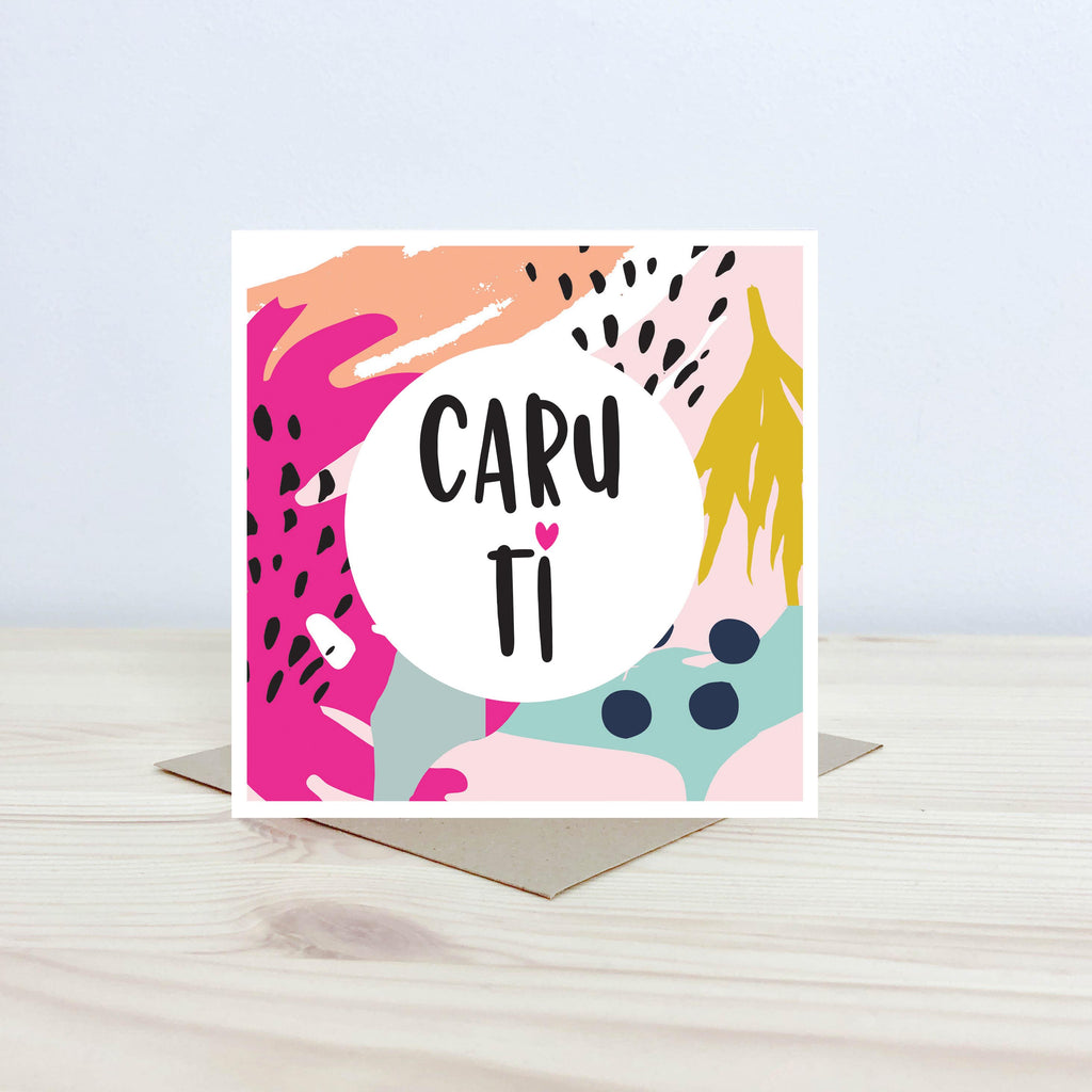 Welsh love card 'Caru ti' pattern - Nansi Nudd