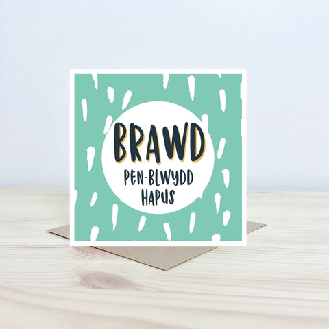 Welsh Brother birthday card 'Brawd Pen-blwydd Hapus' - Nansi Nudd