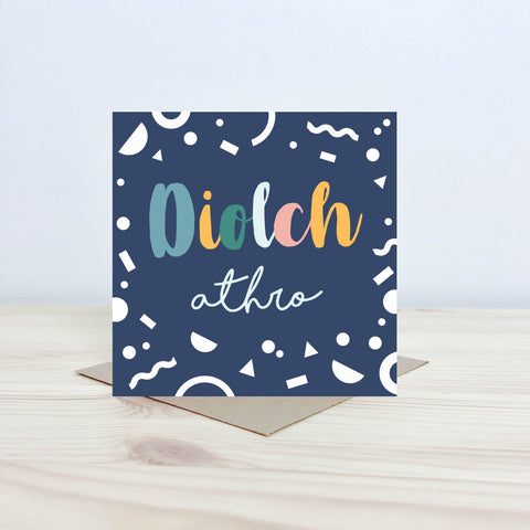 Welsh thank you teacher card 'Diolch Athro' - Nansi Nudd