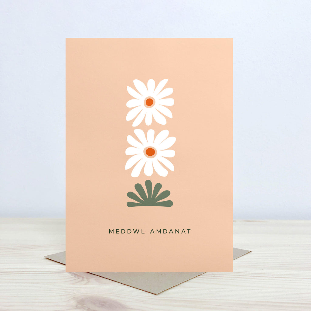 Welsh Thinking of you card 'Meddwl amdanat' - Nansi Nudd