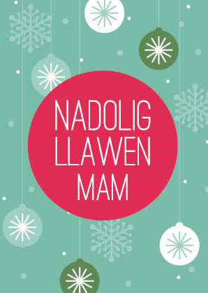 Christmas card 'Nadolig Llawen Mam' - Draenog